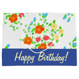 Stilvolle florale Geschenktasche Große Geschenktüte