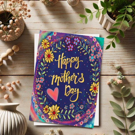 Stilvolle florale Happy Mother Day Inspirivity Karte