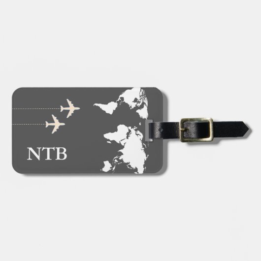 Stilvolle Flugreise Gepäckanhänger (Vorderseite horizontal)