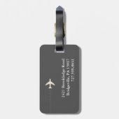Stilvolle Flugreise Gepäckanhänger (Rückseite vertikal)