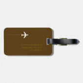 Stilvolle Flugreise Mit Monogramm Brown Gepäckanhänger (Rückseite horizontal)