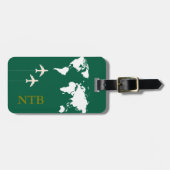 Stilvolle Flugreise Mit Monogramm Jäger grün Gepäckanhänger (Vorderseite horizontal)