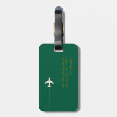 Stilvolle Flugreise Mit Monogramm Jäger grün Gepäckanhänger (Rückseite vertikal)