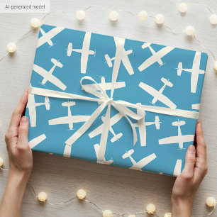 Stilvolle Flugzeuge Retro Schlichtes Geburtstagsmu Geschenkpapier