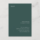 Stilvolle Forest Green Minimalistisch Wedding RSVP Karte (Vorderseite)