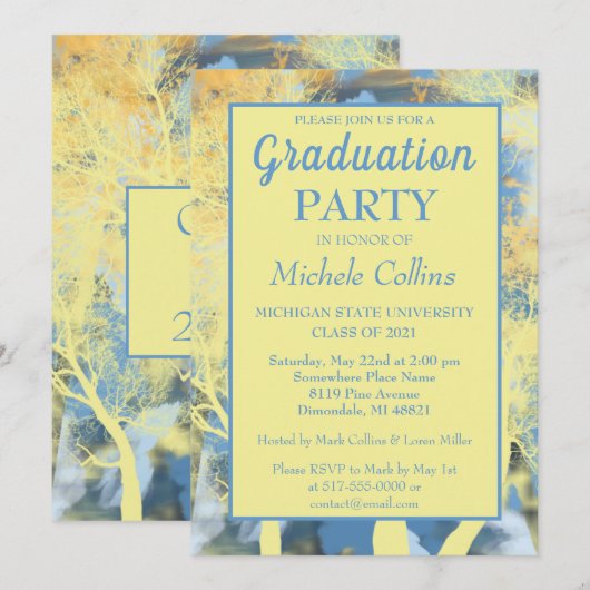 Stilvolle Forest Sunset Party Einladung (Vorne/Hinten)