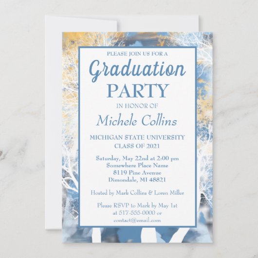 Stilvolle Forest Sunset Party Einladung (Vorderseite)