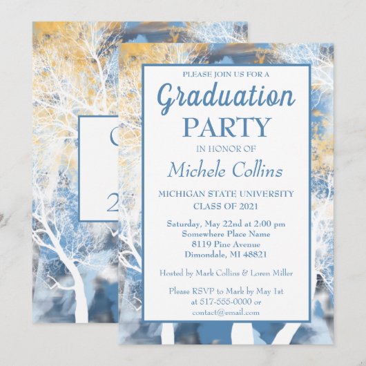 Stilvolle Forest Sunset Party Einladung (Vorne/Hinten)