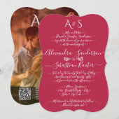 Stilvolle Foto Hand Lettering Minimalistisch Magen Einladung (Vorne/Hinten)