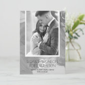 Stilvolle Foto Hochzeit Schwarz-weiß Save the Date (Stehend Vorderseite)