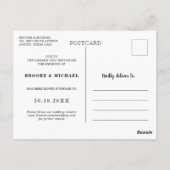 Stilvolle Foto-Hochzeit verschoben Postkarte (Rückseite)
