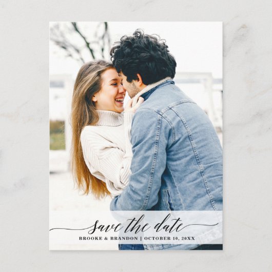 Stilvolle Foto Kalender Save the Date Karte (Vorderseite)