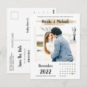 Stilvolle Foto Kalender Save the Date Karte (Vorne/Hinten)