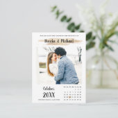 Stilvolle Foto Kalender Save the Date Karte (Stehend Vorderseite)