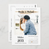 Stilvolle Foto Kalender Save the Date Karte (Vorne/Hinten)