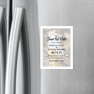 Stilvolle Foto Overlay Moderne Hochzeit retten Dat Magneteinladung