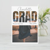 Stilvolle Foto Script Abschluss Ankündigung (Stehend Vorderseite)