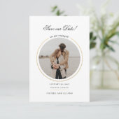 Stilvolle Foto-Skriptereihe speichern das Datum Save The Date (Stehend Vorderseite)