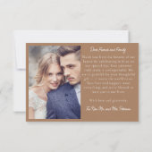 Stilvolle Foto Strip Modern Mocha Hochzeit Dankeskarte (Rückseite)