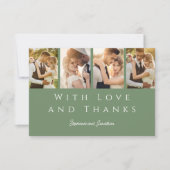 Stilvolle Foto Strip Moderne Einfache Hochzeit Dankeskarte (Vorderseite)