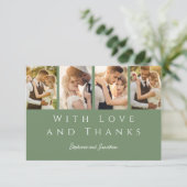 Stilvolle Foto Strip Moderne Einfache Hochzeit Dankeskarte (Stehend Vorderseite)