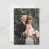 Stilvolle Foto- und Bräutigam-Hochzeit Dankeskarte (Vorderseite)