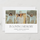 Stilvolle FotoCollage in Love Memory Beerdigung Dankeskarte (Rückseite)