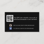 Stilvolle Fotograf Schwarz-weiß Hearts Monogram Visitenkarte (Rückseite)