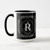 Stilvolle Frame Black Monogram Tasse (Links)