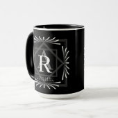 Stilvolle Frame Black Monogram Tasse (Vorderseite Links)