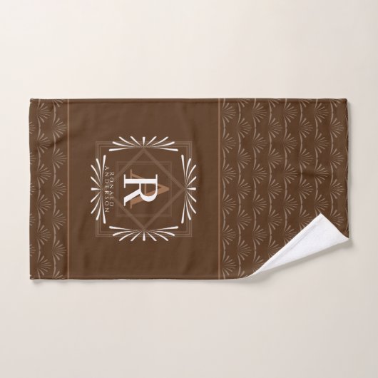 Stilvolle Frame Brown Monogram Badhandtuch Set (Handtuch)