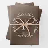 Stilvolle Frame Brown Monogram Geschenkpapier Set (Beispiel)