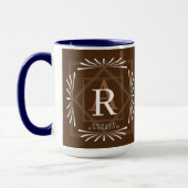 Stilvolle Frame Brown Monogram Tasse (Links)