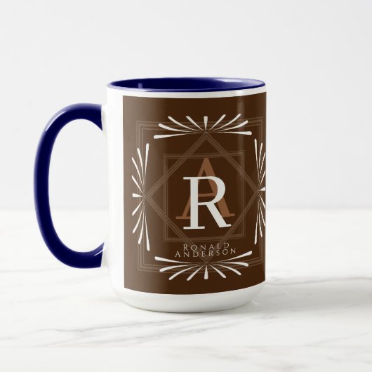 Stilvolle Frame Brown Monogram Tasse (Links)