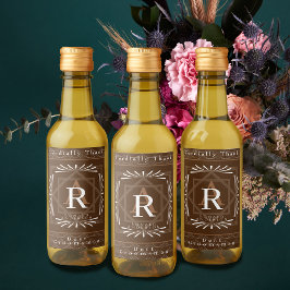 Stilvolle Frame Brown Monogram Weinetikett