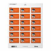 Stilvolle Frame Foto Address Labels (Orange) Adressaufkleber (Vorne)