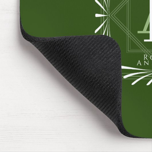 Stilvolle Frame Green Monogram Mousepad (Ecke)
