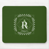 Stilvolle Frame Green Monogram Mousepad (Vorne)