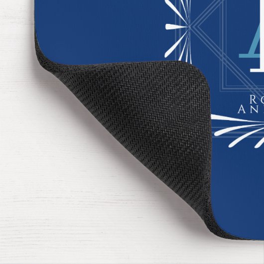 Stilvolle Frame Navy Monogram Mousepad (Ecke)