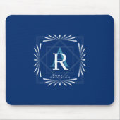 Stilvolle Frame Navy Monogram Mousepad (Vorne)