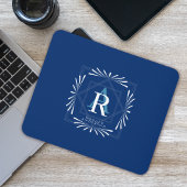 Stilvolle Frame Navy Monogram Mousepad
