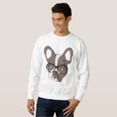 Stilvolle französische Bulldogge Sweatshirt (Vorne ganz)