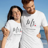 Stilvolle Frau Custom Nachname & Date Wedding T-Shirt