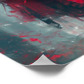 Stilvolle Frau in Red Illustration Poster (Ecke)