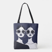 Stilvolle Frauen mit Sonnenbrille Tasche (Rückseite)