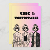 Stilvolle Frauenkarte - Bold & Trendy Einladung (Vorne/Hinten)