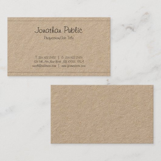 Stilvolle Freehand Script Sleek Trendy Schlicht Lu Visitenkarte (Vorne/Hinten)