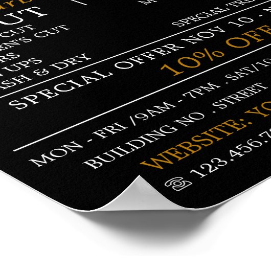 Stilvolle Frisur, Männerwerbung Poster (Ecke)