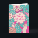 Stilvolle frohe Weihnacht-Karte Feiertagskarte<br><div class="desc">Stilvolle Karte der frohen Weihnachten in den hellen Farben. Niedlicher Weihnachtsmann,  lustiger Bär in den Gläsern,  süßer Snowman,  reizender Engel und nette Eule im childish Feiertag des Cartoon kardieren © und ® Bigstock® - aller berichtigt reserviertes.</div>