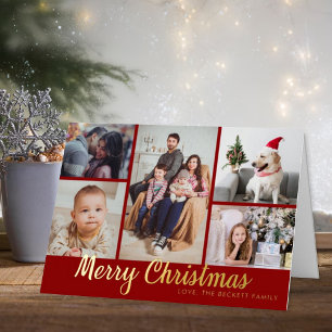 Stilvolle frohe Weihnachten 5 Foto Collage Real